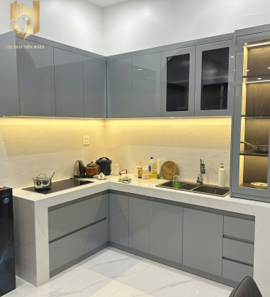 Tủ bếp chữ L mẫu 6